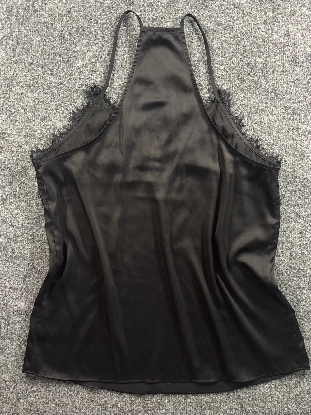 Express Black Satin Lace-Trim Camisole